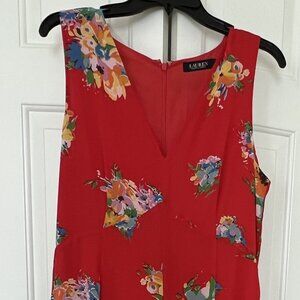 Ralph Lauren red flowered dress, size 14